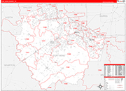 Fort Bend County Wall Map Red Line Style